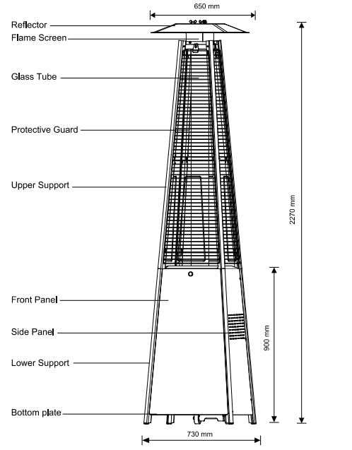 living accents patio heater parts diagram