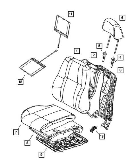 car seat parts diagram