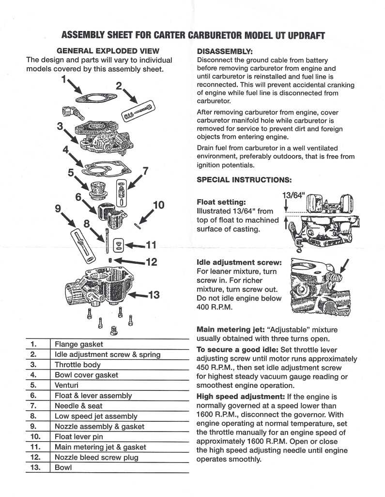 carter afb parts diagram