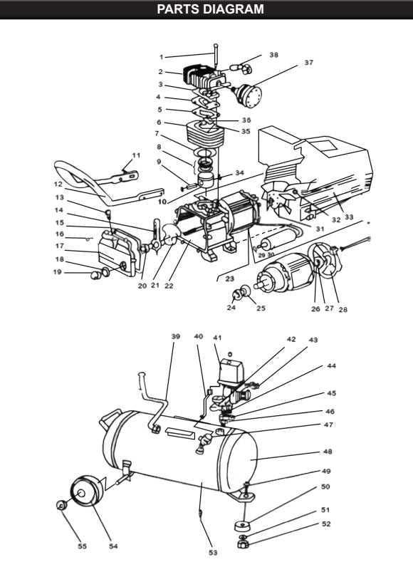 husky 20 gallon air compressor parts diagram