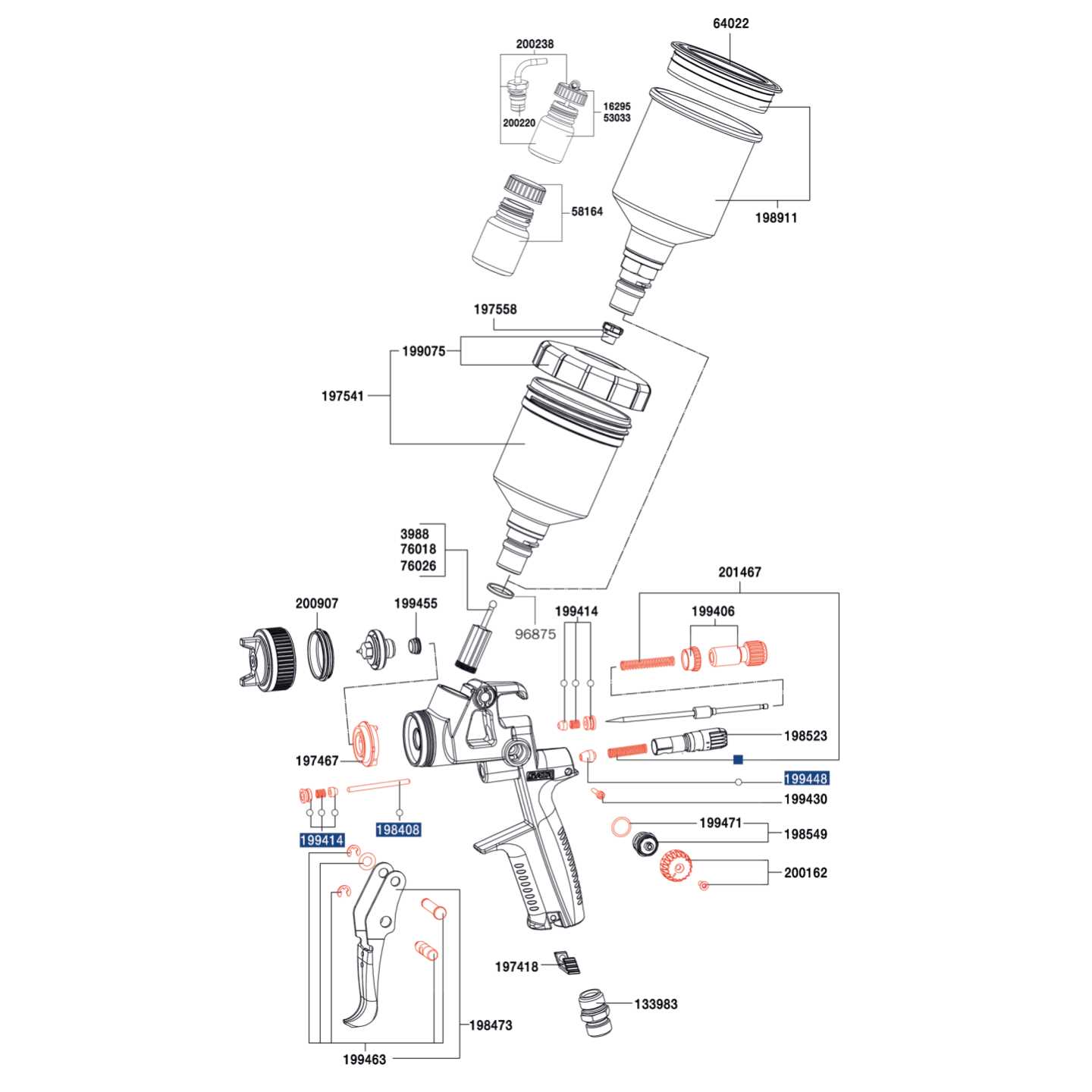 sata spray gun parts diagram