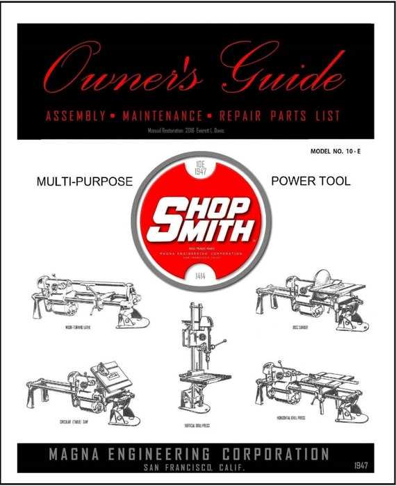 shopsmith 10er parts diagram