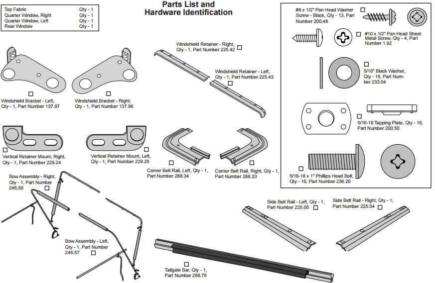 bestop parts diagram