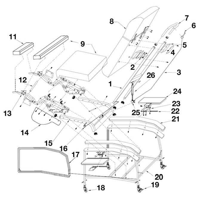 parts of a sofa diagram