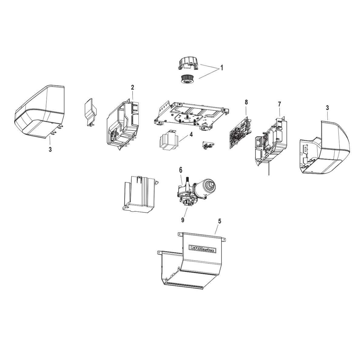 chamberlain garage door opener parts diagram