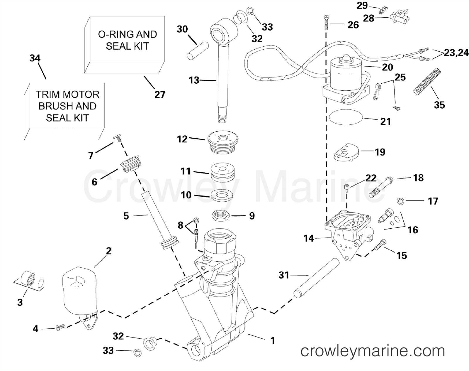 power trim model 150 parts diagram