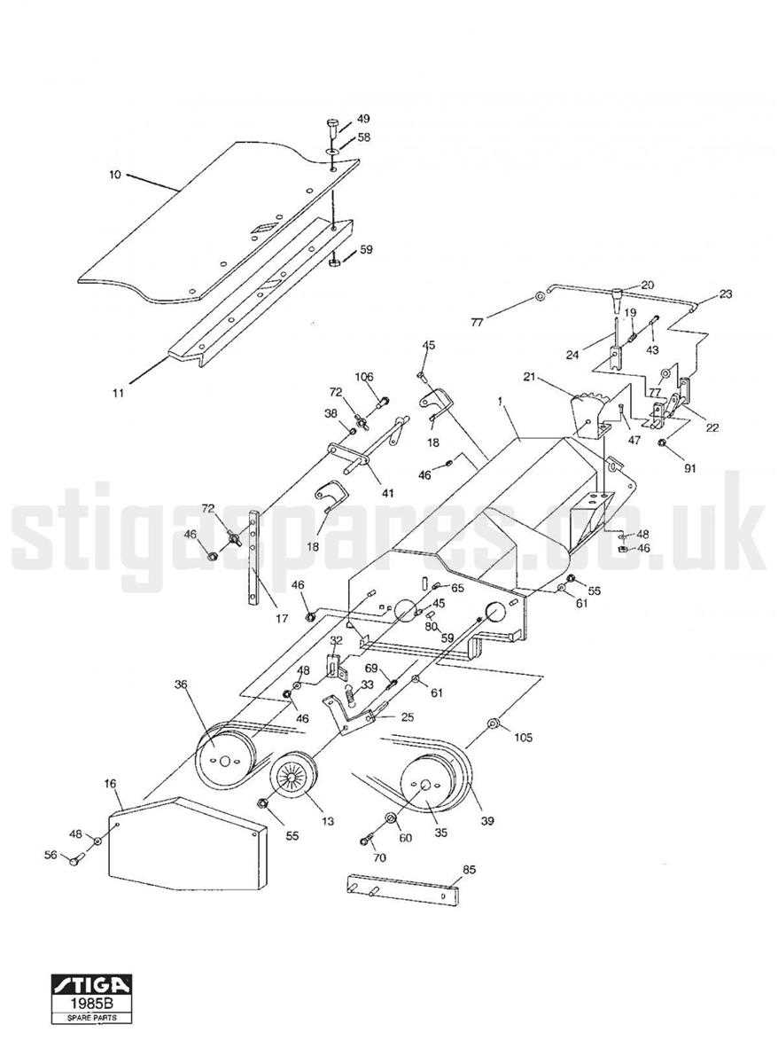 stiga mower parts diagram