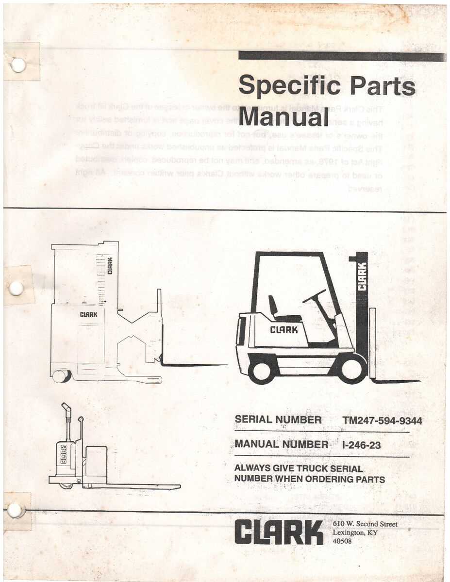 clark forklift parts diagram