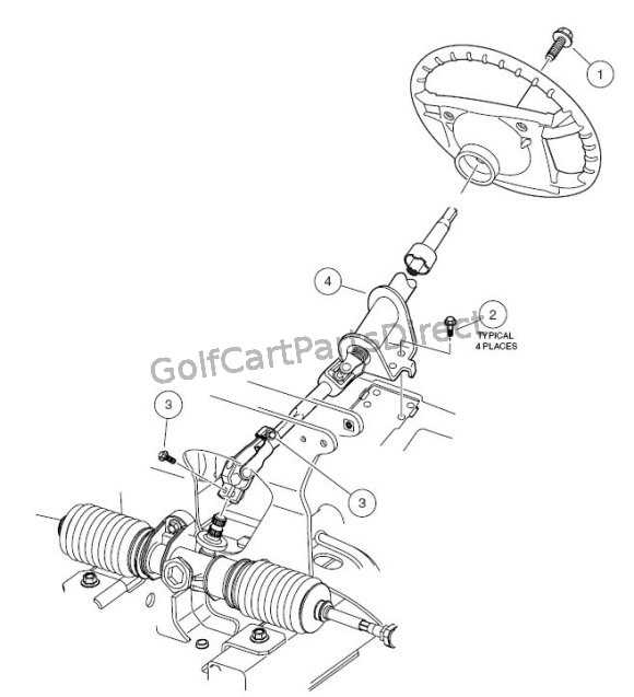 club car steering column parts diagram