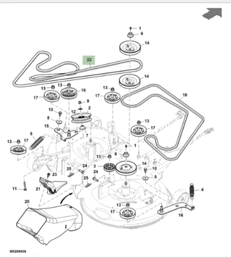 john deere 48c mower deck parts diagram