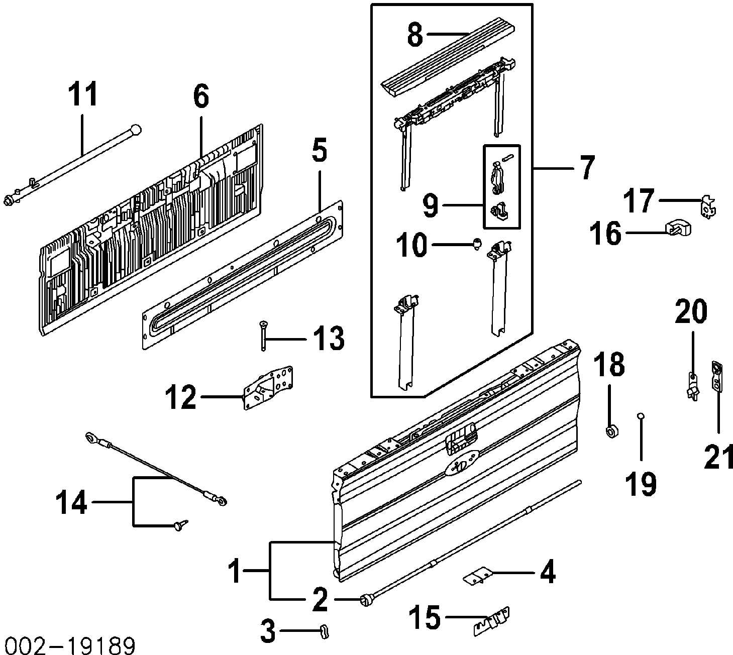 2014 ford f150 tailgate parts diagram