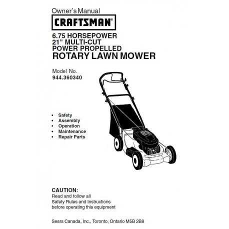 craftsman 6.75 lawn mower parts diagram