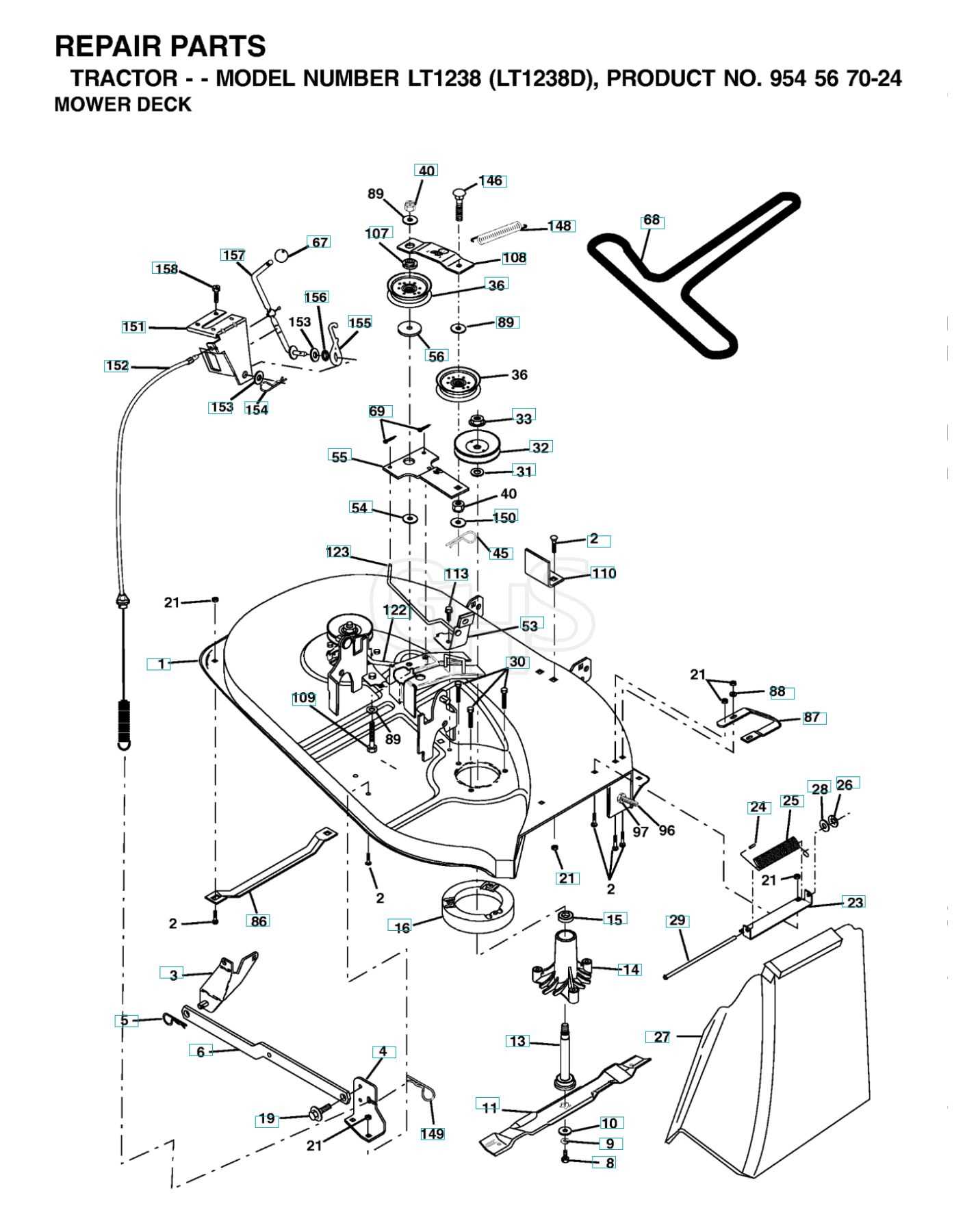 craftsman lawn mower deck parts diagram