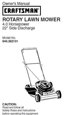 craftsman lawn mower model 944 parts diagram