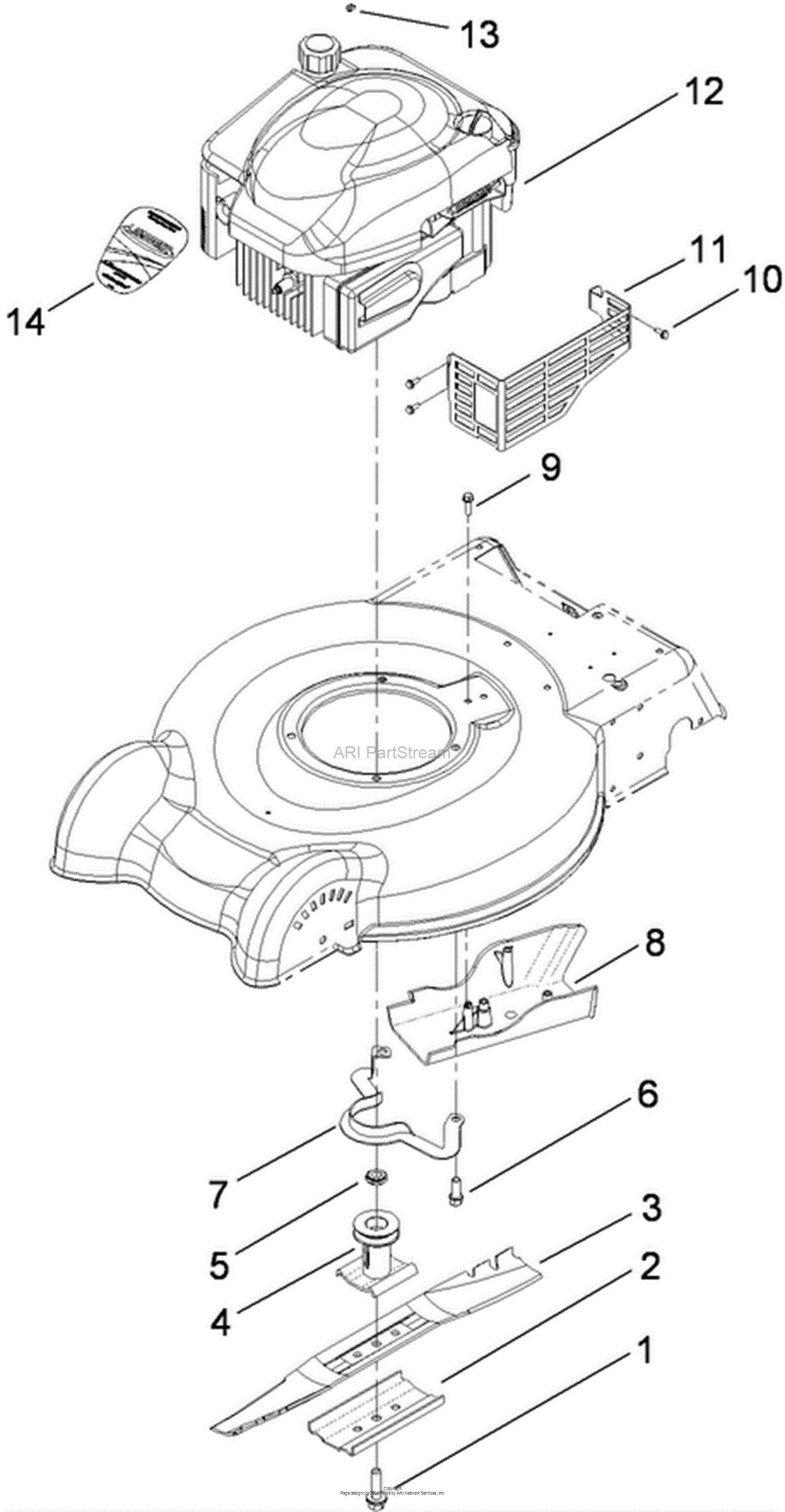 craftsman push mower parts diagram