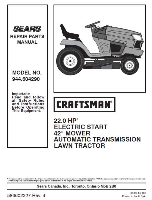 craftsman riding lawn mower engine parts diagram