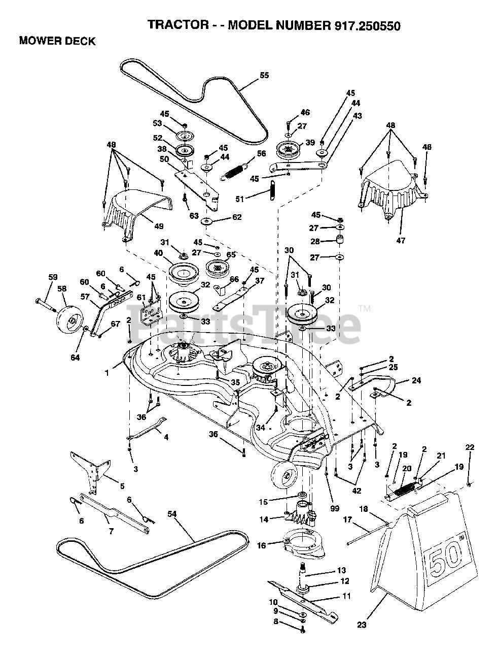 craftsman riding mower model 917 parts diagram