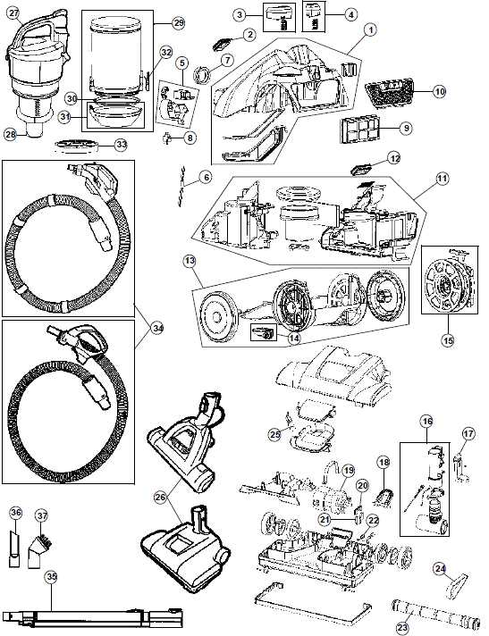 parts of a vacuum cleaner diagram