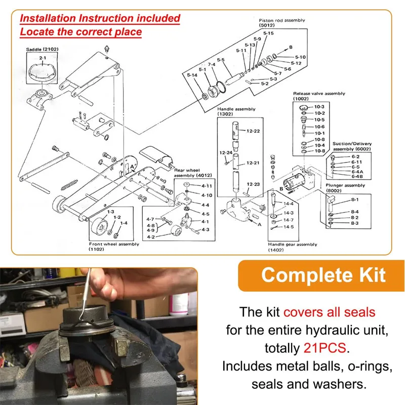 craftsman 2 ton floor jack parts diagram