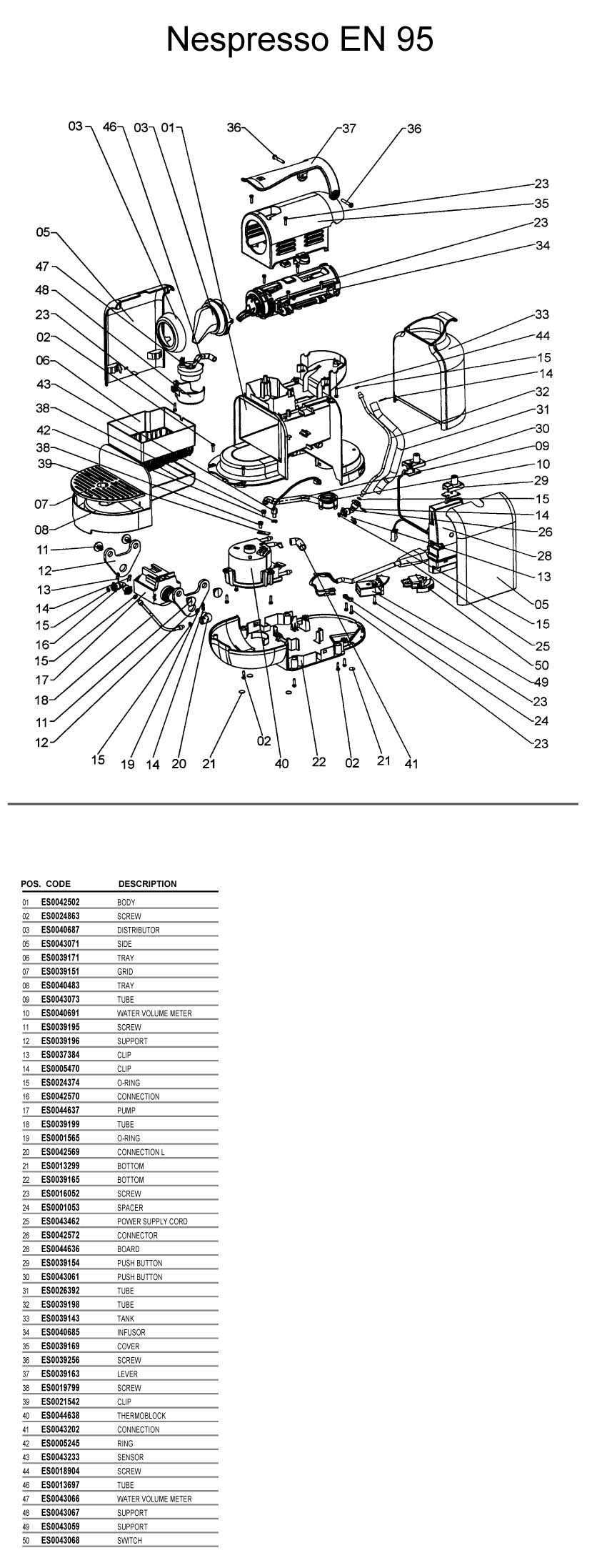 nespresso inissia parts diagram