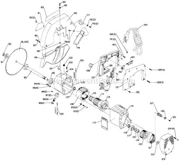 delta miter saw parts diagram