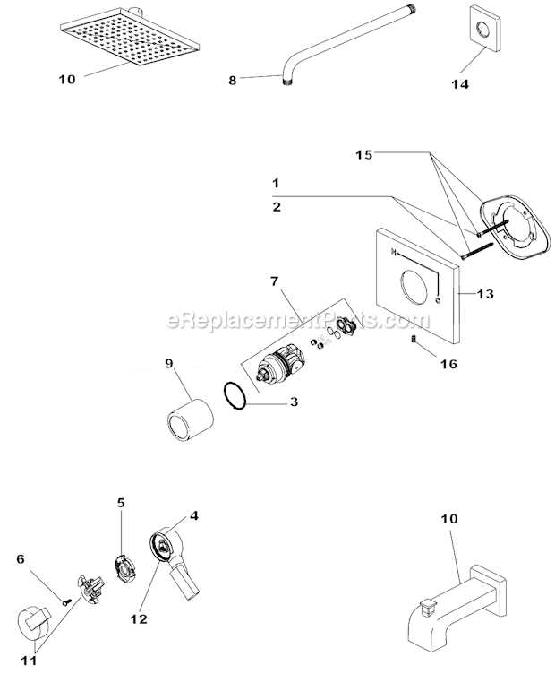 delta shower parts diagram