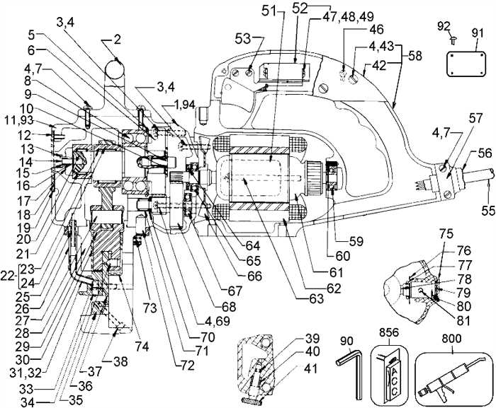 dewalt chainsaw parts diagram