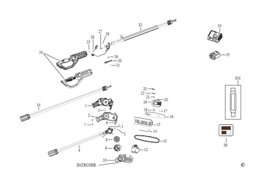 dewalt chainsaw parts diagram