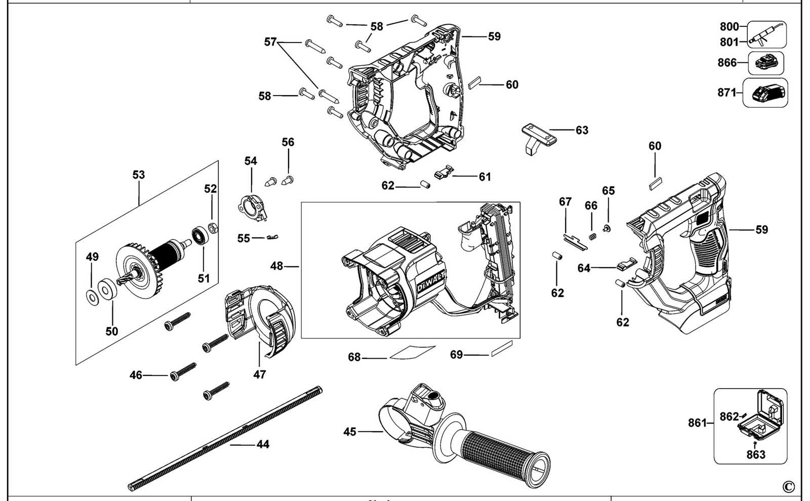 dewalt dcn623 parts diagram