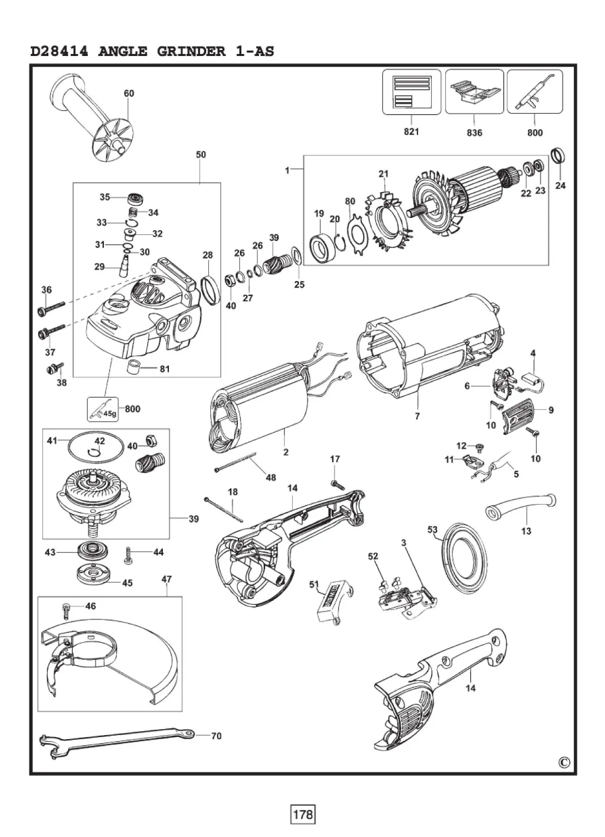 dewalt grinder parts diagram