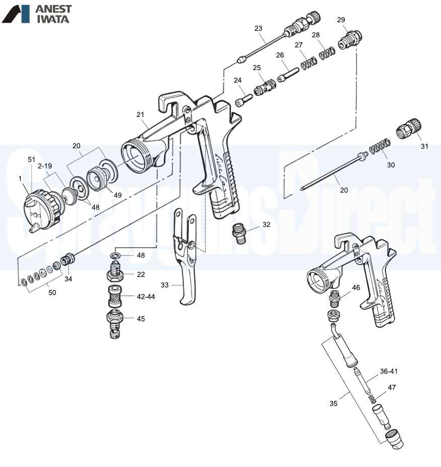 sata spray gun parts diagram