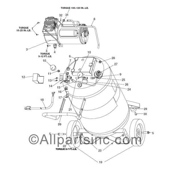 diagram air compressor parts