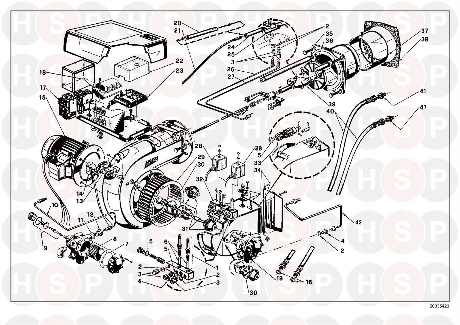 riello burner parts diagram