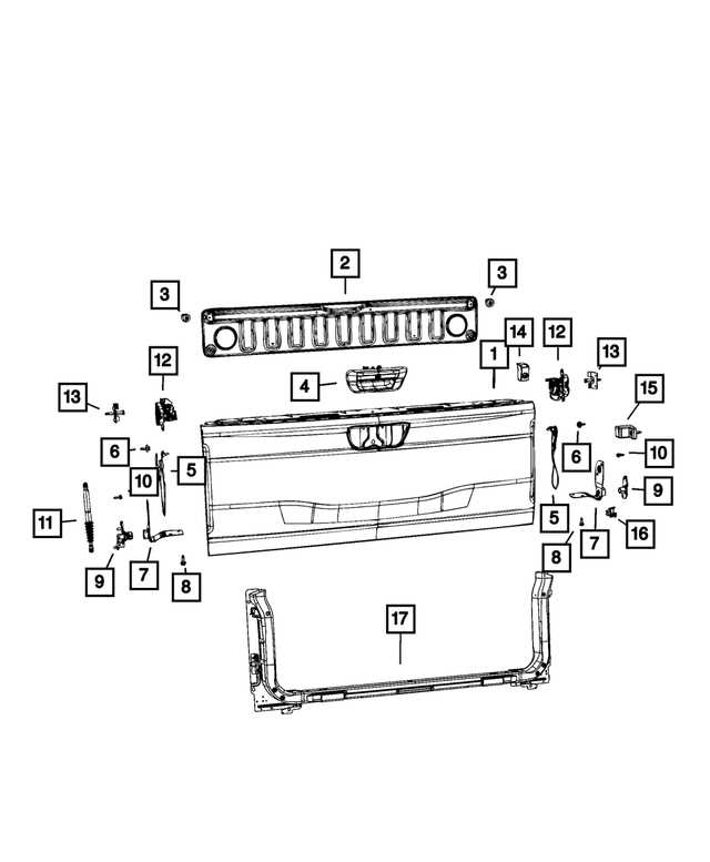 dodge ram tailgate parts diagram