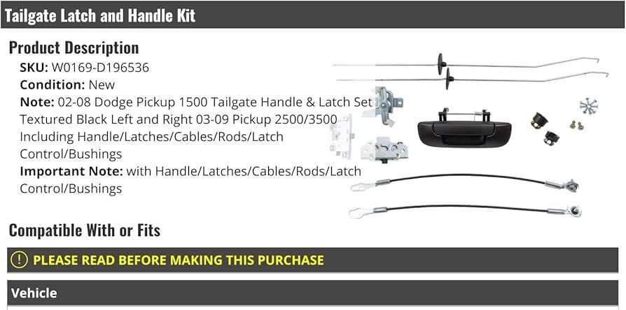 dodge ram tailgate parts diagram