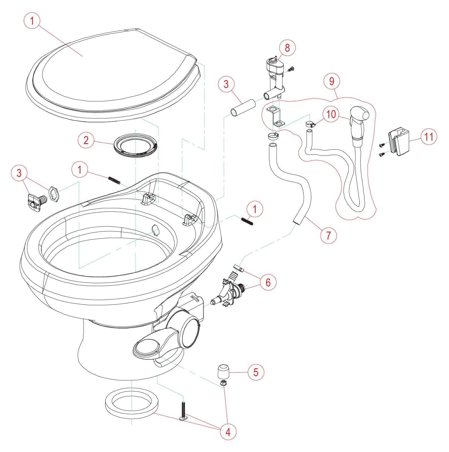 dometic 311 rv toilet parts diagram