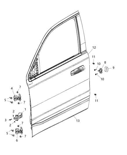 vehicle door parts diagram