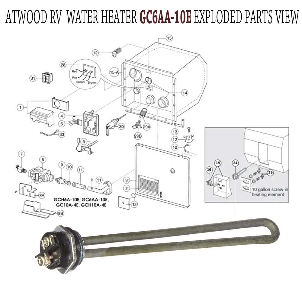 atwood water heater parts diagram