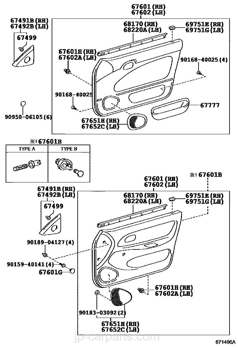 vehicle door parts diagram