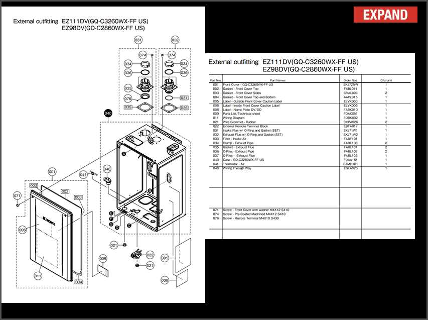 noritz nrc1111 dv parts diagram