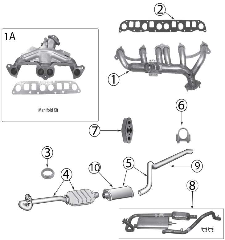 parts of a muffler diagram