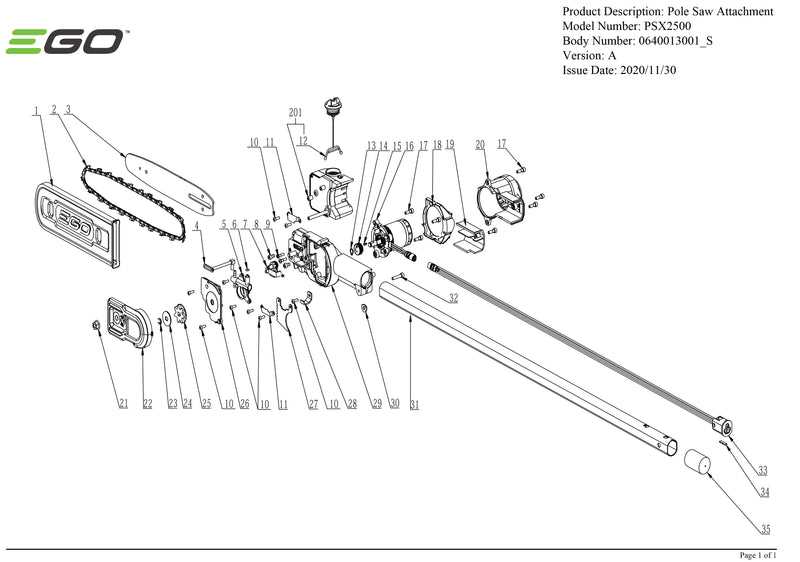 echo pole saw parts diagram