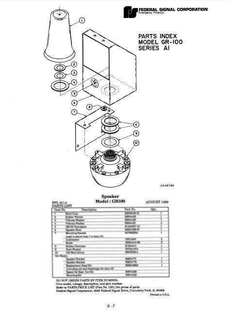 federal q siren parts diagram