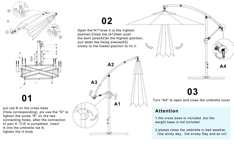 offset umbrella parts diagram