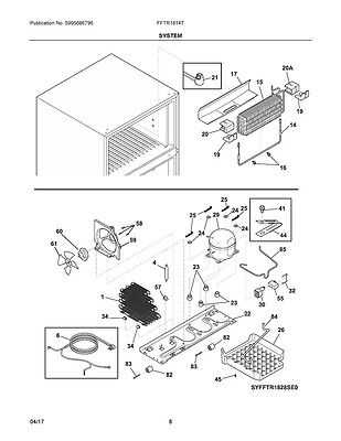 frigidaire freezer parts diagram