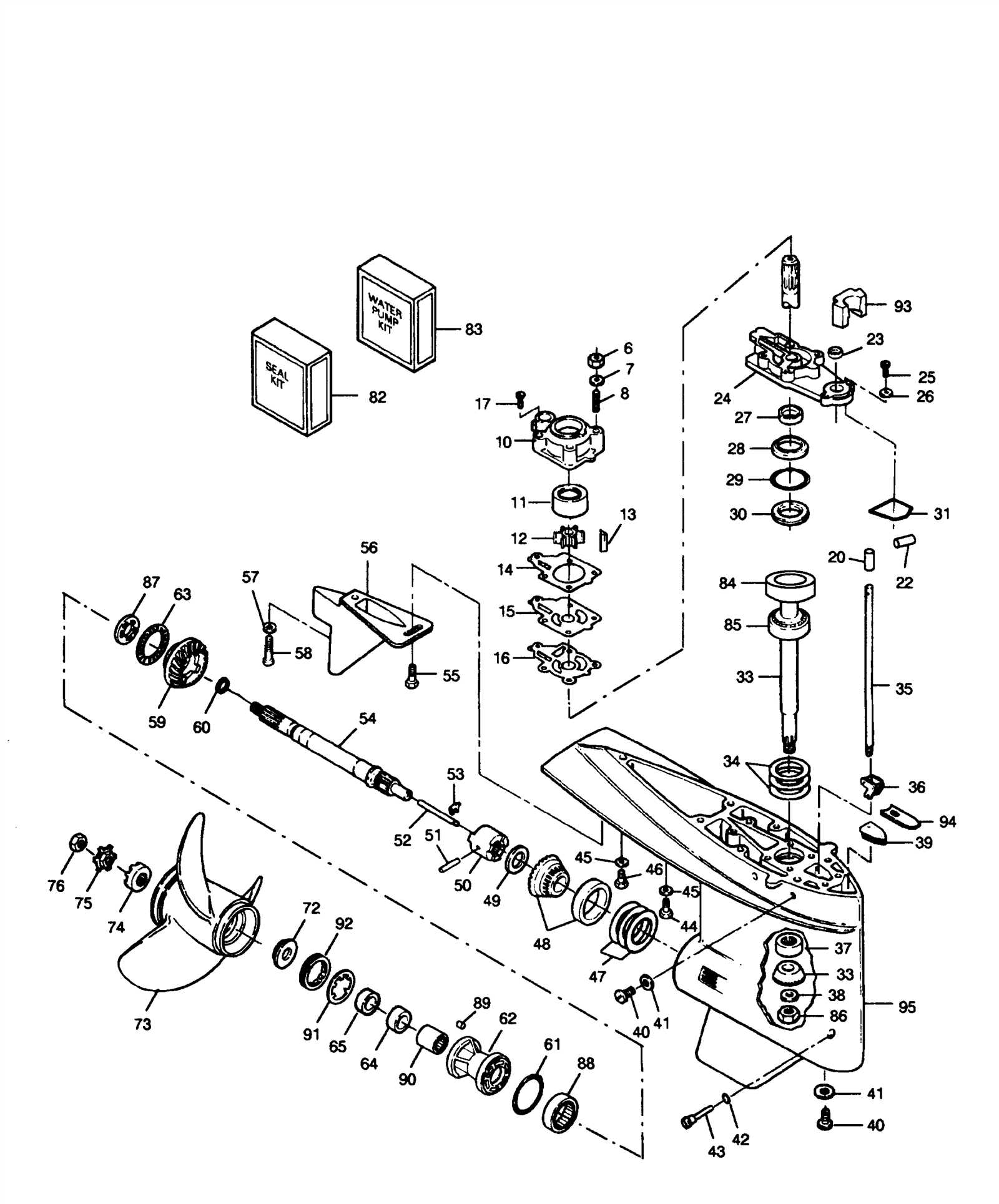 force outboard motor parts diagram