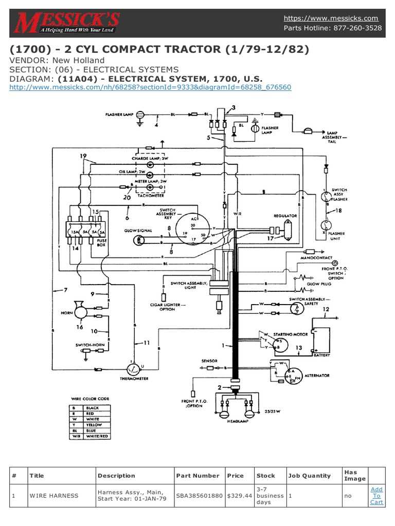 ford 1700 tractor parts diagram