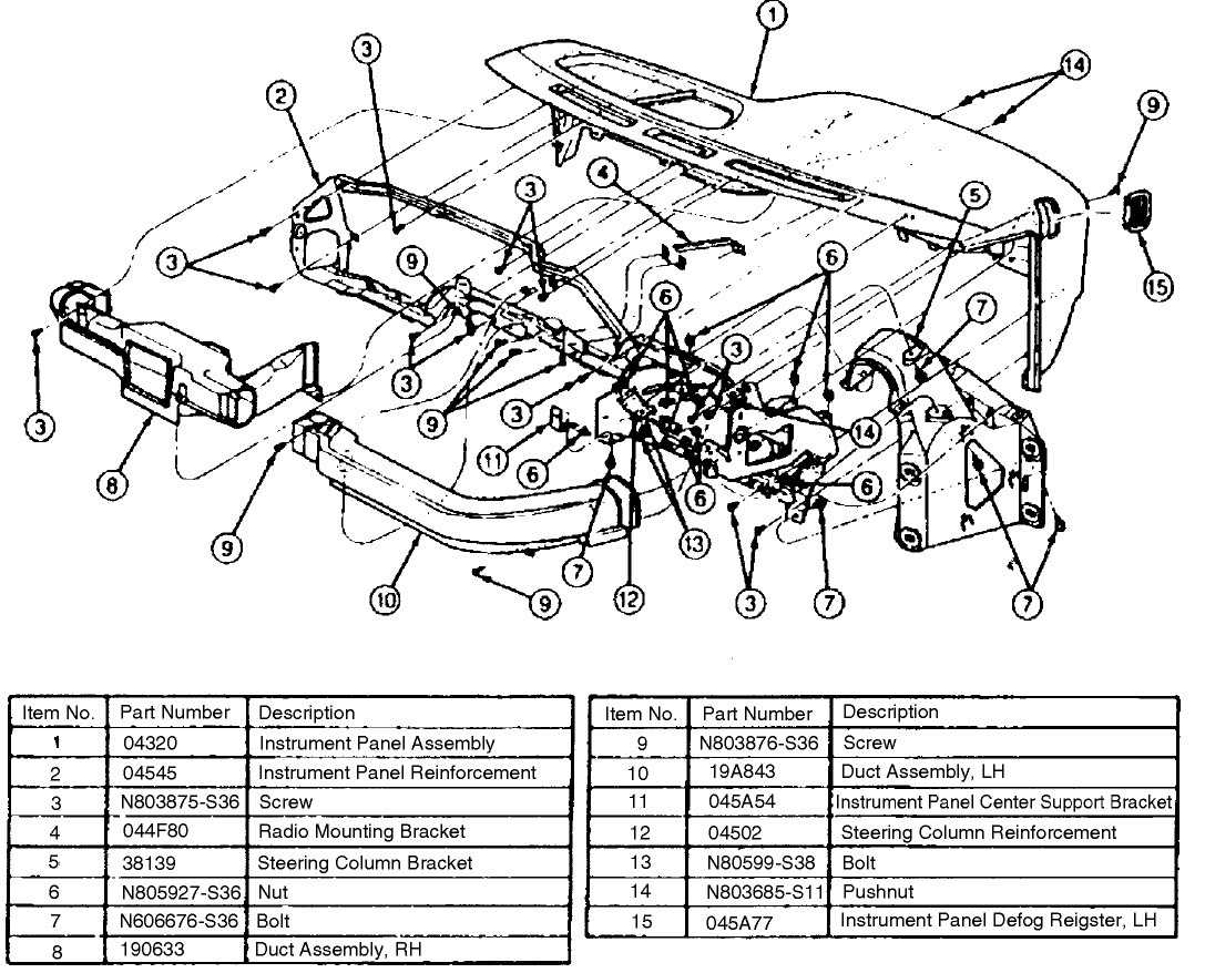 ford econoline parts diagram