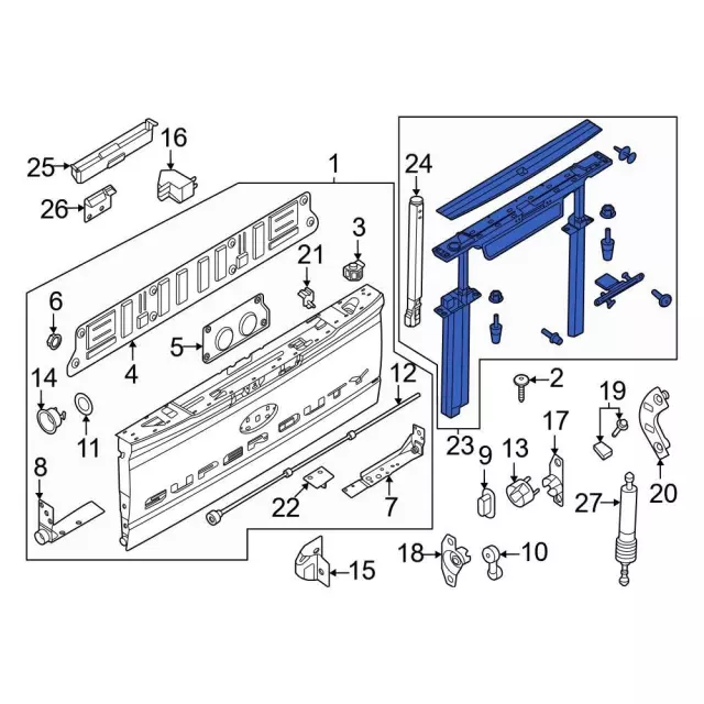 ford f250 tailgate parts diagram