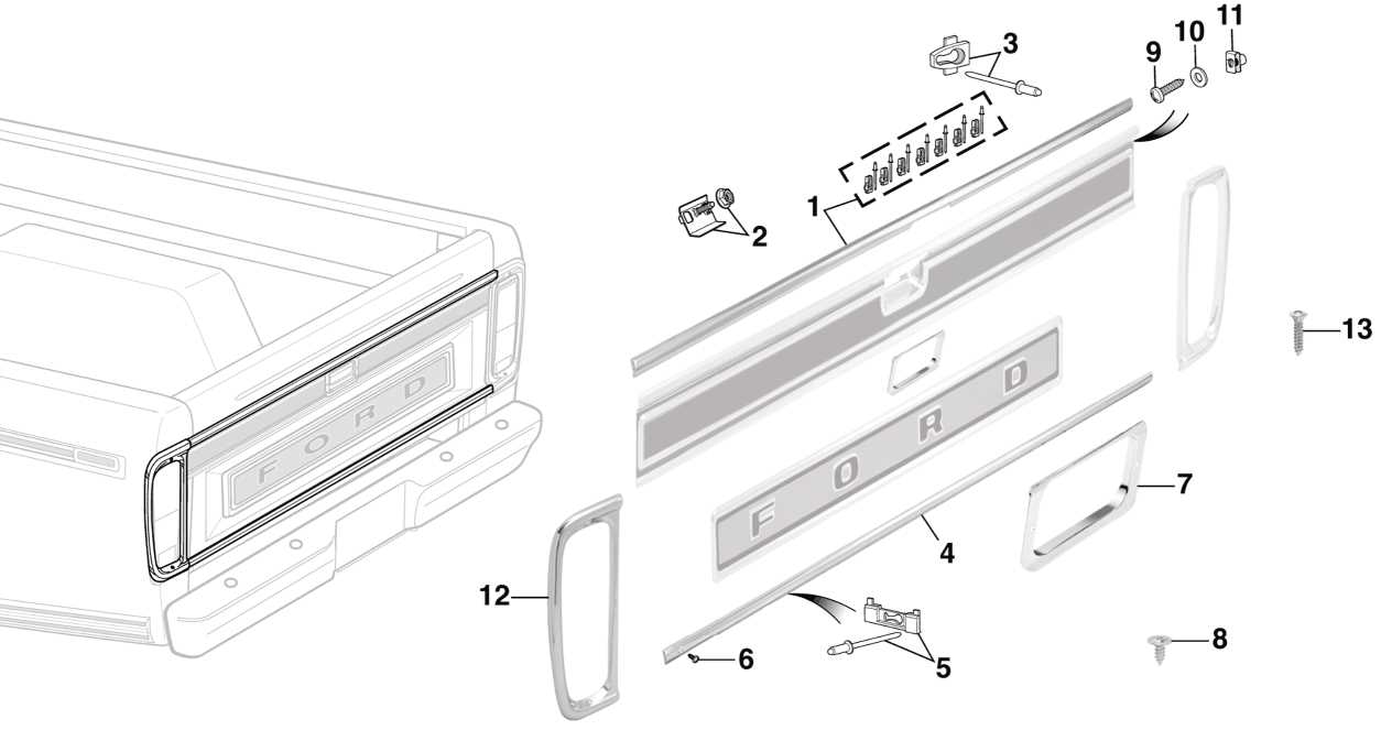 ford f250 tailgate parts diagram